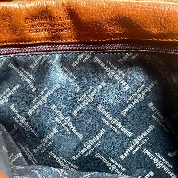 Vintage Large Mario Orlandi Italian Leather Bucket Bag Made In Italy - Picture 4 of 7